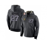 Men Cleveland Browns #27 Jabrill Peppers Stitched Black Anthracite Salute to Service Player Performance Hoodie