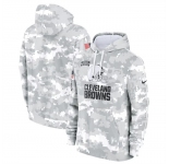 Men's Cleveland Browns 2024 Arctic Camo Salute To Service Club Fleece Pullover Hoodie