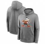 Men's Cleveland Browns Heather Gray Primary Logo Long Sleeve Hoodie