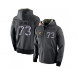 NFL Men's Nike Cleveland Browns #73 Joe Thomas Stitched Black Anthracite Salute to Service Player Performance Hoodie
