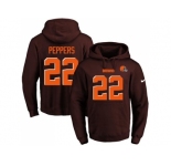 Nike Cleveland Browns #22 Jabrill Peppers Brown Name & Number Pullover NFL Hoodie