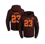 Nike Cleveland Browns #23 Joe Haden Brown Name & Number Pullover NFL Hoodie