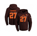Nike Cleveland Browns #27 Jabrill Peppers Brown Name & Number Pullover NFL Hoodie