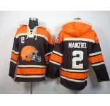 nike nfl jerseys cleveland browns #2 manziel brown-orange[pullover hooded sweatshirt]