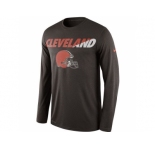 Men's Cleveland Browns Nike Brown Legend Staff Practice Long Sleeves Performance T-Shirt