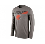 Men's Cleveland Browns Nike Charcoal Legend Staff Practice Long Sleeves Performance T-Shirt