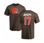 NFL Nike Cleveland Browns #17 Greg Joseph Brown Name & Number Logo T-Shirt