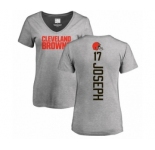NFL Women's Nike Cleveland Browns #17 Greg Joseph Ash Backer V-Neck T-Shirt