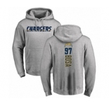 Football Los Angeles Chargers #97 Joey Bosa Ash Backer Pullover Hoodie