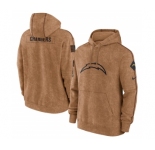 Men's Los Angeles Chargers 2023 Brown Salute to Service Pullover Hoodie