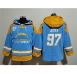 Men's Los Angeles Chargers #97 Joey Bosa Blue Ageless Must-Have Lace-Up Pullover Hoodie