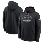 Men's Los Angeles Chargers Black 2024 Crucial Catch Club Pullover Hoodie