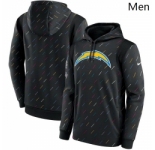 Men's Los Angeles Chargers Nike Charcoal 2021 NFL Crucial Catch Therma Pullover Hoodie