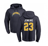 NFL Nike Los Angeles Chargers #23 Rayshawn Jenkins Navy Blue Name & Number Logo Pullover Hoodie