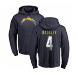 NFL Nike Los Angeles Chargers #4 Michael Badgley Navy Blue Name & Number Logo Pullover Hoodie
