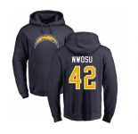 NFL Nike Los Angeles Chargers #42 Uchenna Nwosu Navy Blue Name & Number Logo Pullover Hoodie