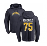 NFL Nike Los Angeles Chargers #75 Michael Schofield Navy Blue Name & Number Logo Pullover Hoodie