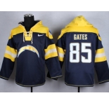 Nike San Diego Charger #85 Gates blue jersey(pullover hooded sweatshirt)