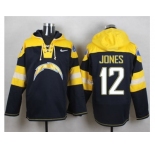 Nike San Diego Chargers #12 Jacoby Jones Navy Blue Player Pullover Hoodie