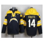 Nike San Diego Chargers #14 Dan Fouts Navy Blue Player Pullover Hoodie