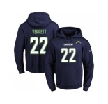 Nike San Diego Chargers #22 Jason Verrett Navy Blue Name & Number Pullover NFL Hoodie