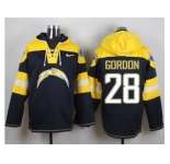 Nike San Diego Chargers #28 Melvin Gordon Navy Blue Player Pullover Hoodie