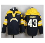 Nike San Diego Chargers #43 Branden Oliver Navy Blue Player Pullover Hoodie