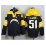 Nike San Diego Chargers #51 Kyle Emanuel Navy Blue Player Pullover Hoodie