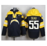 Nike San Diego Chargers #55 Junior Seau Navy Blue Player Pullover Hoodie