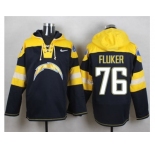 Nike San Diego Chargers #76 D.J. Fluker Navy Blue Player Pullover Hoodie