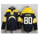 Nike San Diego Chargers #80 Malcom Floyd Navy Blue Player Pullover Hoodie