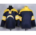 Nike San Diego Chargers blank yellow-blue jerseys[pullover hooded sweatshirt]
