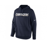 San Diego Chargers Nike Navy Blue KO Wordmark Performance Hoodie