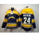 nike nfl jerseys san diego chargers #24 ryan mathews yellow-blue[pullover hooded sweatshirt]