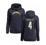 NFL Women's Nike Los Angeles Chargers #4 Michael Badgley Navy Blue Name & Number Logo Pullover Hoodie