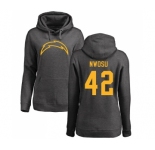 NFL Women's Nike Los Angeles Chargers #42 Uchenna Nwosu Ash One Color Pullover Hoodie