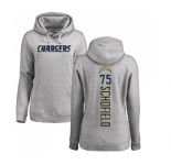 NFL Women's Nike Los Angeles Chargers #75 Michael Schofield Ash Backer Pullover Hoodie