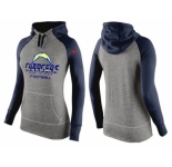 Women Nike San Diego Chargers Performance Hoodie Grey & Dark Blue