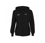 Women San Diego Chargers Stadium Rally Full Zip Hoodie Black