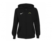 Women San Diego Chargers Stadium Rally Full Zip Hoodie Black