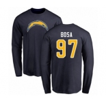 Football Los Angeles Chargers #97 Joey Bosa Navy Blue Name & Number Logo Long Sleeve T-Shirt