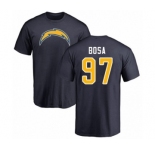 Football Los Angeles Chargers #97 Joey Bosa Navy Blue Name & Number Logo T-Shirt