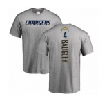 NFL Nike Los Angeles Chargers #4 Michael Badgley Ash Backer T-Shirt