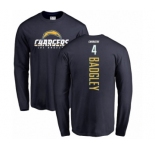 NFL Nike Los Angeles Chargers #4 Michael Badgley Navy Blue Backer Long Sleeve T-Shirt