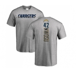 NFL Nike Los Angeles Chargers #42 Uchenna Nwosu Ash Backer T-Shirt