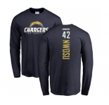 NFL Nike Los Angeles Chargers #42 Uchenna Nwosu Navy Blue Backer Long Sleeve T-Shirt