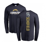 NFL Nike Los Angeles Chargers #75 Michael Schofield Navy Blue Backer Long Sleeve T-Shirt