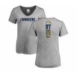 Football Women's Los Angeles Chargers #97 Joey Bosa Ash Backer T-Shirt