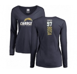 Football Women's Los Angeles Chargers #97 Joey Bosa Navy Blue Backer Long Sleeve T-Shirt