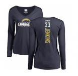 NFL Women's Nike Los Angeles Chargers #23 Rayshawn Jenkins Navy Blue Backer Long Sleeve T-Shirt